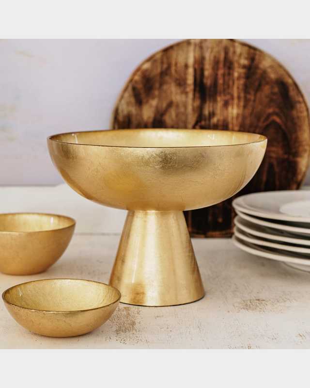 Moon Glass Small Pedestal Bowl